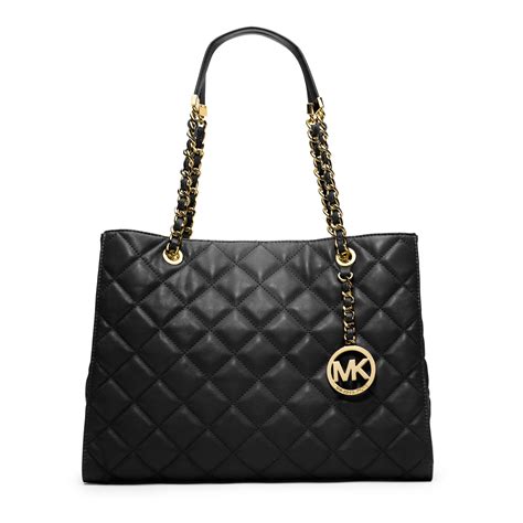 michael kors tote bag black|michael kors black quilted handbags.